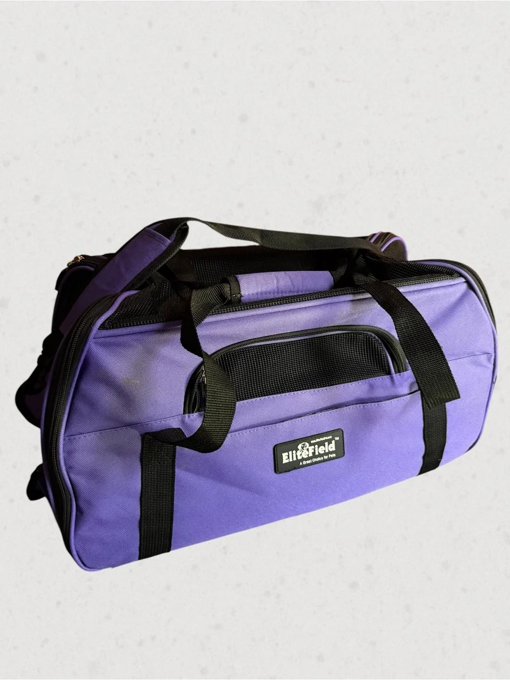 EliteField 2 Door Collapsible Soft Sided Dog Cat Pet Crate Purple Black Padded